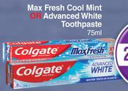 Colgate Max Fresh Cool Mint Or Advanced White Toothpaste-For 1 x 75ml