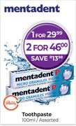 Mentadent Toothpaste Assorted-100ml