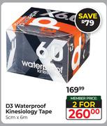 D3 Waterproof Kinesiology Tape 5cm x 6m-For 2