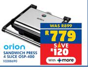 Orion Sandwich Press 4 Slice OSP-400