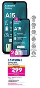 2 x Samsung Glaxy A15 Smartphone-On 1.3GB Red Top Up Core More Data + 1GB Data