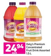 Daly's Premium Concentrated Fruit Drink Assorted-1.5L Each