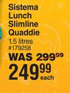 Sistema 1.5Ltr Lunch Slimline Quaddie-Each