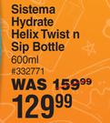 Sistema 600ml Hydrate Helix Twist N Sip Bottle