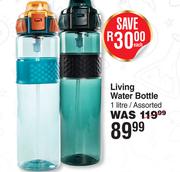 Living 1Ltr Water Bottle Assorted-Each