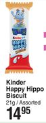 Kinder Happy Hippo Biscuits Assorted-21g
