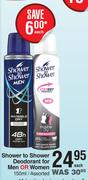 Shower To Shower Deodorant For Men Or Women Assorted-150ml Each