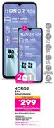 2 x Honor X6a Smartphone-On 1.3GB Red Top Up Core More Data + 1GB Data