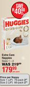Huggies Extra Care Nappies Sizes 1-2-Per Pack