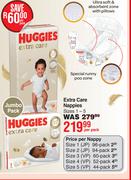 Huggies Extra Care Nappies Sizes 1-5-Per Pack