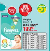 Pampers Ultra Skin Comfort Nappies Sizes 1-6-Per Pack