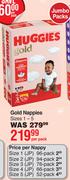 Huggies Gold Nappies Sizes 1-5-Per Pack