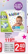 Baby Things Nappies 50 Pack Sizes 1-4-Per Pack