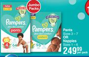 Pampers Pants (Sizes 3-7) Or Nappies (Sizes 1-6) -Per Pack