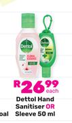 Dettol Hand Sanitiser Or Sleeve-50ml Each