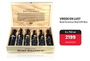 Vrede En Lust Boet Erasmus Red Gift Box-6 x 750ml