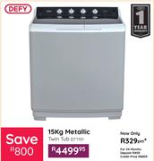 Defy  15Kg Metallic Twin Tub Washing Machine  DTT151