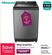Hisense 18Kg Graphite Top Loader Washing Machine WT5T1825DT
