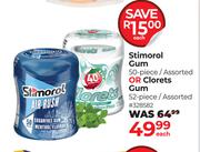 Stimorol Gum 50 Piece Or Clorets Gum 52 Piece Assorted-Each