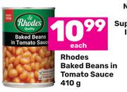 Rhodes Baked Beans In Tomato Sauce-410g Each