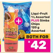 Liqui Fruit 1L Plus Simba Chips 120g Assorted-Both For