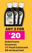 Robertsons Essences Or Food Colourant Assorted-For Any 3 x 40ml