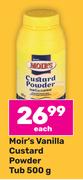 Moir's Vanilla Custard Powder Tub-500g Each