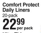 Always Comfort Protect Daily Liners 20 Pack-Per Pack