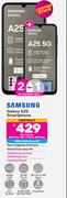 2 x Samsung Galaxy A25 Smartphone-On Red Flexi 160 + Promo 1GB Data