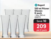 Regent 330ml Pilsner Glasses-Per 6 Pack