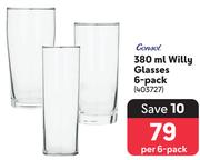 Consol 380ml Willy Glasses-6's Pack