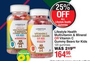 Lifestyle Health Multivitamin & Mineral Or Vitamin C Gummy Bears For Kids 120 Gummies-Each