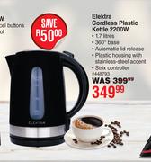Elektra Cordless Plastic Kettle 2200W