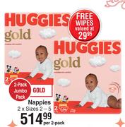 Huggies Gold Nappies Sizes 2-5-Per 2 Pack