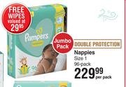 Pampers Nappies Size 1 96 Pack-Per Pack