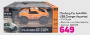 Climbing Car 4x4 With USB Charger Assorted