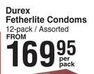 Durex Fetherlite Condoms Assorted-12 Per Pack
