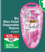 Bic Miss Soleil Disposable Razors-4 Per Pack