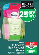 Veet In Shower Hair Removal Cream Assorted-150ml