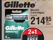 Gillette Mach3 Cartridges-4 Per Pack