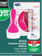 Schick Intuition Variety Edition-1 Razor + 4 Cartridges
