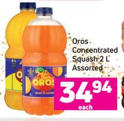 Oros Concentrated Squash Assorted-2L Each