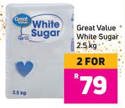 Great Value White Sugar-For 2 x 2.5Kg