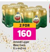 Amstel Lager Beer Cans-For 2 x 6 x 440ml