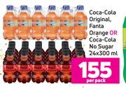 Coca Cola Original, Fanta Orange Or Coca Cola No Sugar-24 x 300ml Per Pack