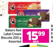 Bakers Red Label Cream Biscuits Assorted-200g Each