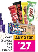 Nestle Chocolate Bars Assorted-For 2 x 40g