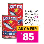 Lucky Star Pilchards In Toamto Or Chilli Sauce-For 4 x 400g