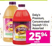 Daly's Premium Concentrated Squash Assorted-1.5L Each