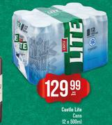 Castle Lite Cans-12 x 500ml Per Pack